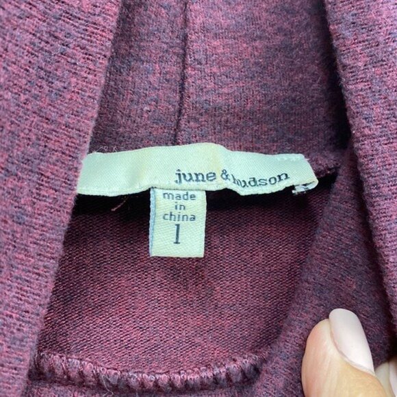 June & Hudson Ruffle Mock Turtleneck L - Picture 3 of 4